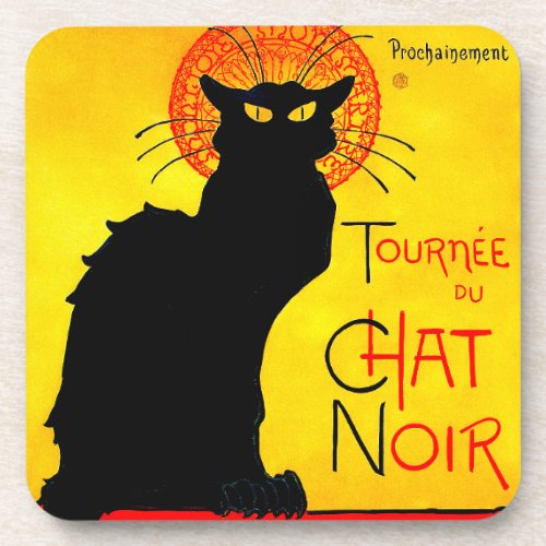 Le Chat Noir Vintage Beverage Coaster