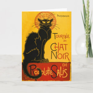 Le Chat Noir Vintage Black Cat Art Nouveau Retro Card