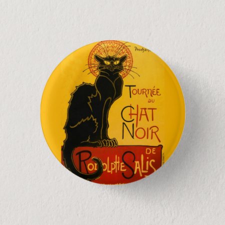 Le Chat Noir Vintage Black Cat Art Nouveau Retro Pinback Button