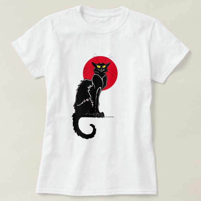 Le Chat Noir Vintage Cat Art T-Shirt (Design Front)