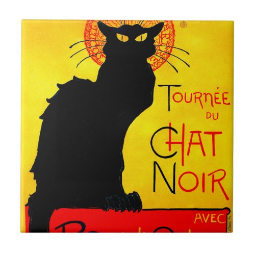 Le Chat Noir Vintage Ceramic Tile