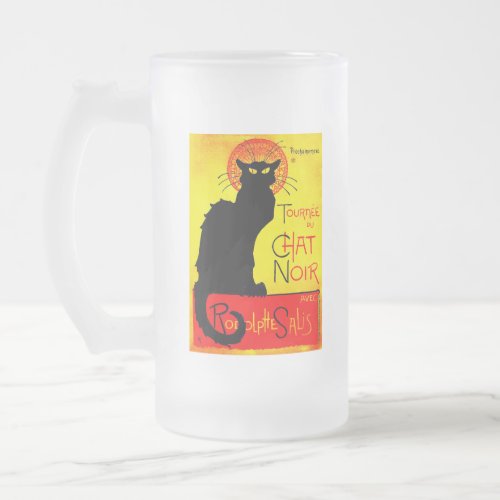 Le Chat Noir Vintage Frosted Glass Beer Mug