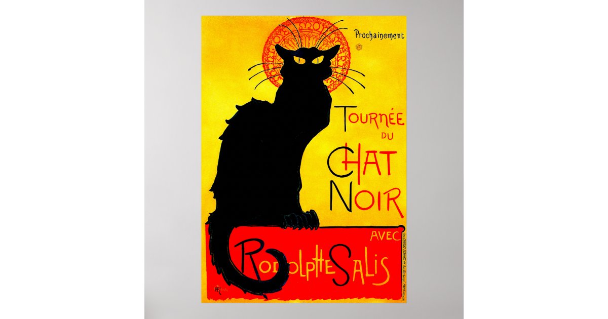 Tournesol chat noir - Panneaux en étain métallique(30*40cm