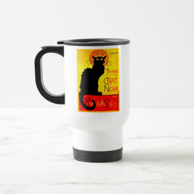 Le Chat Noir Vintage Travel Mug (Left)