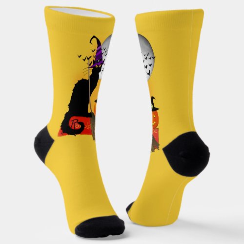 Le chat Noir Witch Halloween  Socks