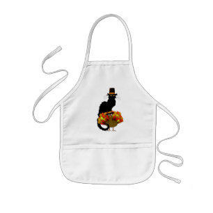Le Chat Noir With Turkey Thanksgiving  Kids' Apron