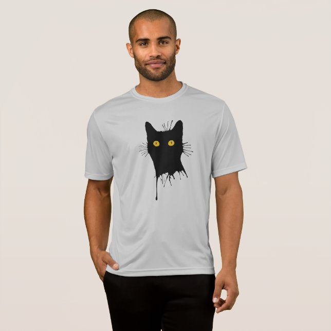 Le Chaton Noir Black Cat Dad Splatter Kitten Fun  T-Shirt (Front Full)