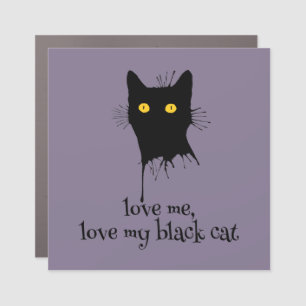Le Chaton Noir Love Me Love My Black Cat Lover Car Magnet
