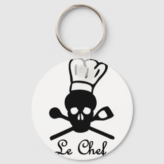 le chef skull icon keychain