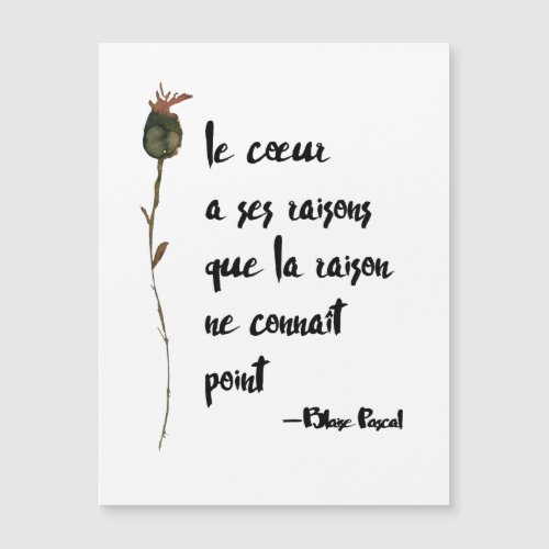 Le Coeur  Heart Has Its Reasons Quote Card