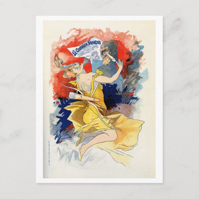 Le courrier français vintage newspaper ad postcard (Front)