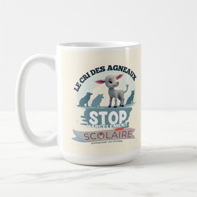 Le Cri des Agneaux : stop harcèlement scolaire Coffee Mug (Left)