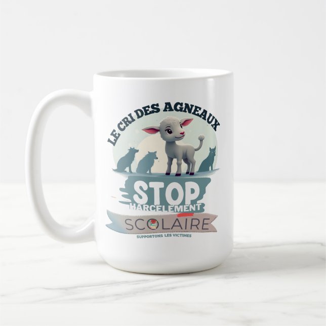 Le Cri des Agneaux : stop harcèlement scolaire Coffee Mug (Left)