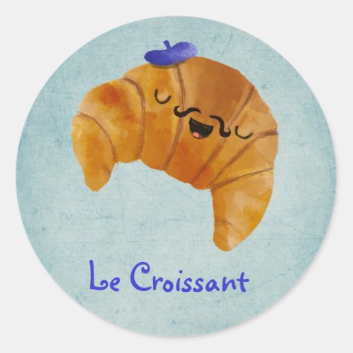 Le Croissant Classic Round Sticker