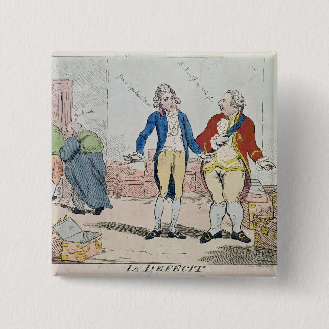 Le Deficit, 1788 Pinback Button (Front)