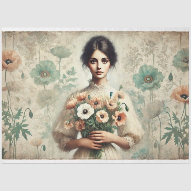 Le Femme Old World Floral Tissue Paper (Front)