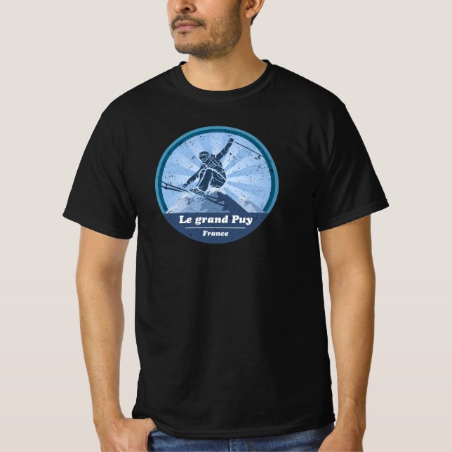 Le grand Puy en Champsaur Skier T-Shirt (Front)