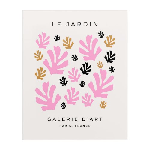 Le Jardin 01 Botanical Pink And Gold Modern Leaves Acrylic Print