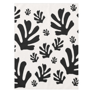 Le Jardin 02 Botanical Black White Modern Leaves Tablecloth
