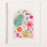 Le Jardin 04 Retro Flowers Modern Floral Planner<br><div class="desc">Abstract Retro Floral Print – Le Jardin – Neutral,  Pink,  Orange And Green Flowers.</div>
