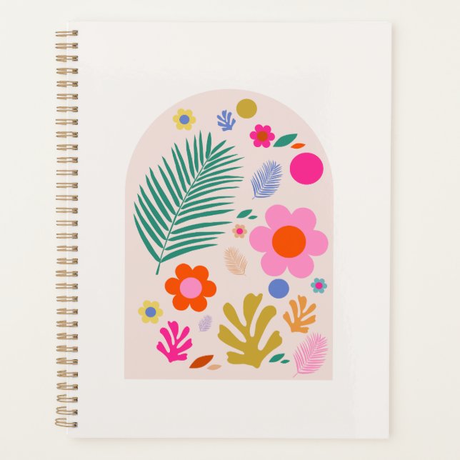 Le Jardin 04 Retro Flowers Modern Floral Planner (Front)