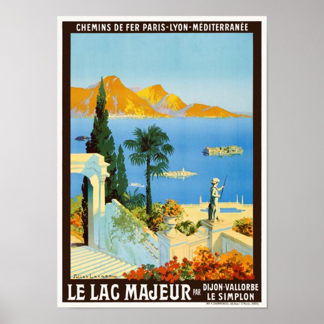 Le Lac Majeur France Vintage Poster 1913 (Front)