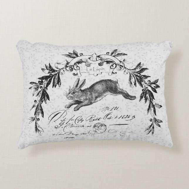 Le Lapin French Hare Accent Pillow (Front)