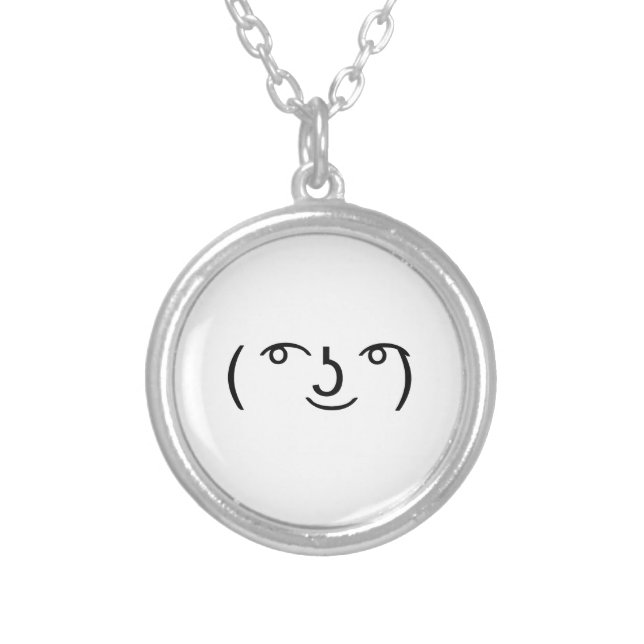 Le Lenny Face Silver Plated Necklace (Front)