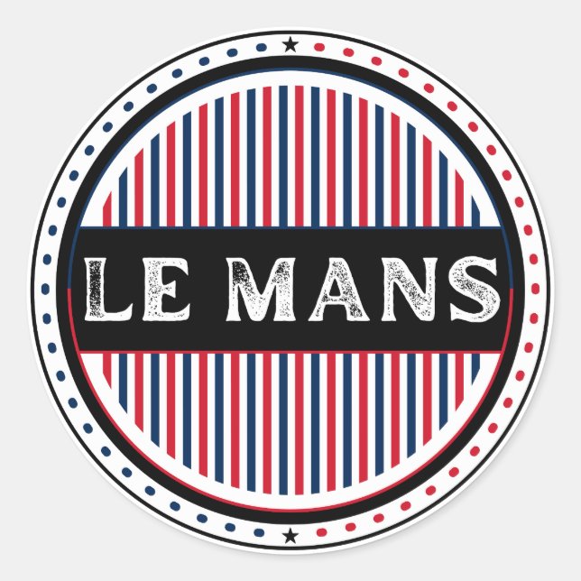 Le Mans City Pride Emblem – French Identity Classic Round Sticker (Front)