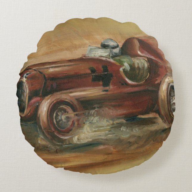 Le Mans Racecar by Ethan Harper Round Pillow (Front)