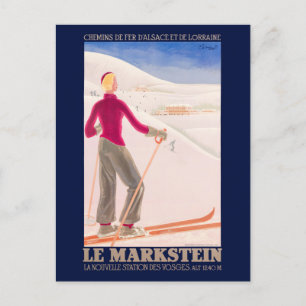 Le Markstein France Vintage Poster 1930 Postcard