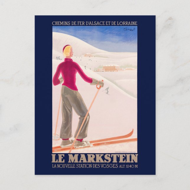 Le Markstein France Vintage Poster 1930 Postcard (Front)