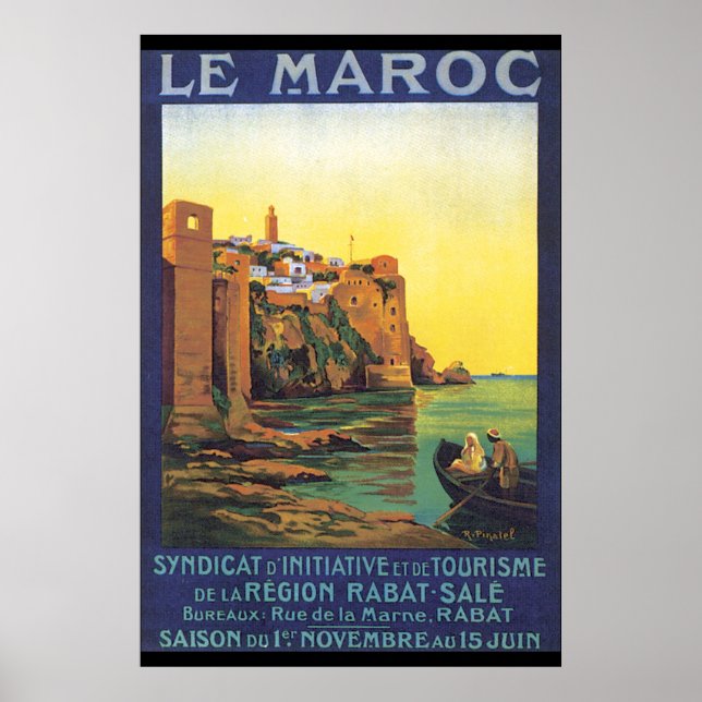 Le Maroc Vintage Travel Poster (Front)