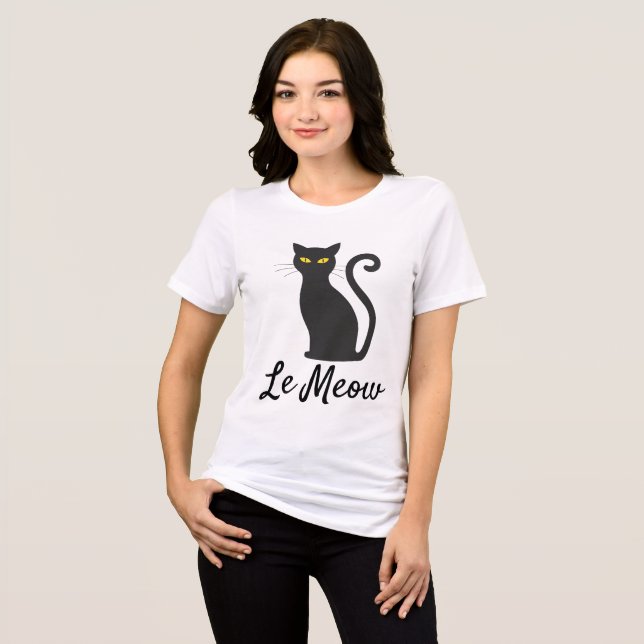 LE MEOW BLACK CAT T-Shirt Tri-Blend Shirt (Front Full)