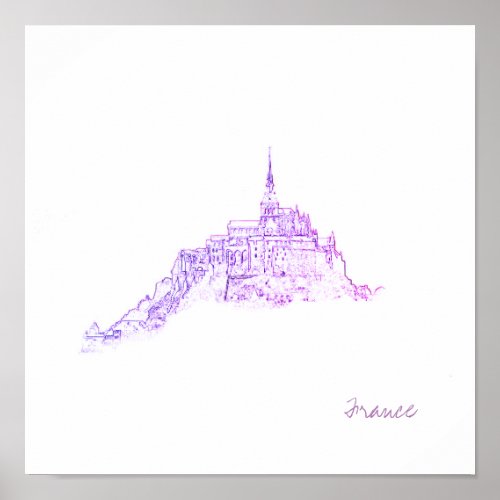 Le Mont Saint Michel France Architecture Poster