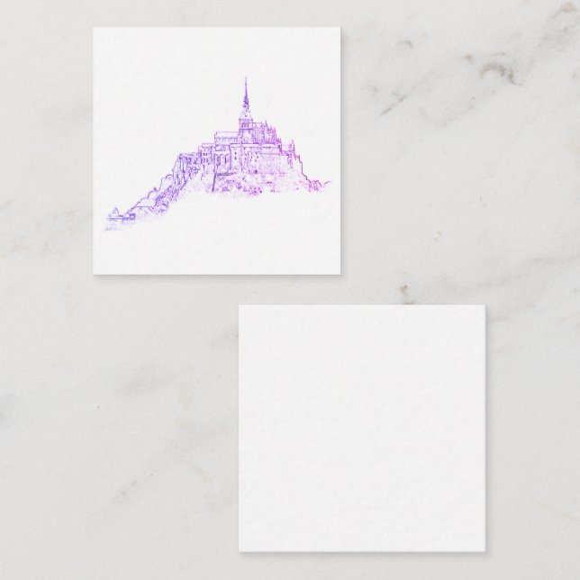 Le Mont Saint Michel France Architecture Sketch Enclosure Card (Front/Back)