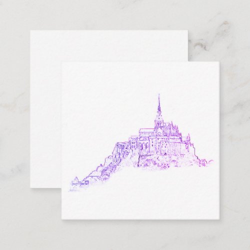 Le Mont Saint Michel France Architecture Sketch Enclosure Card
