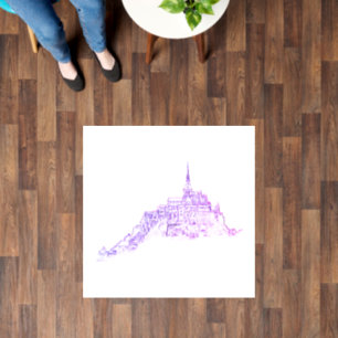 Le Mont Saint Michel France Architecture Sketch Floor Decals
