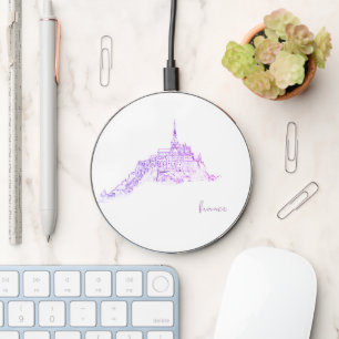 Le Mont Saint Michel France Architecture Sketch Wireless Charger
