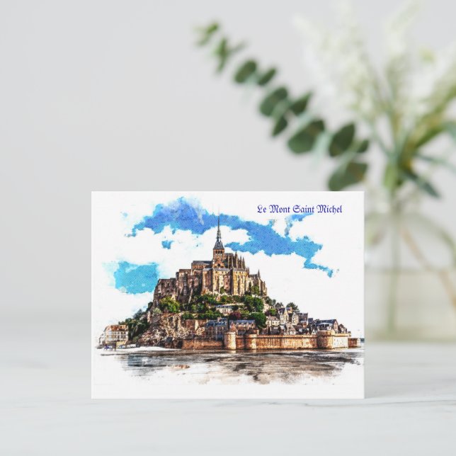 Le Mont Saint Michel in Normandy, France. Postcard (Standing Front)