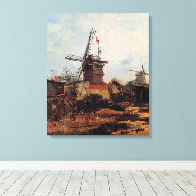 Le Moulin de Blute Fin by Vincent van Gogh Canvas Print (Insitu(Wood Floor))