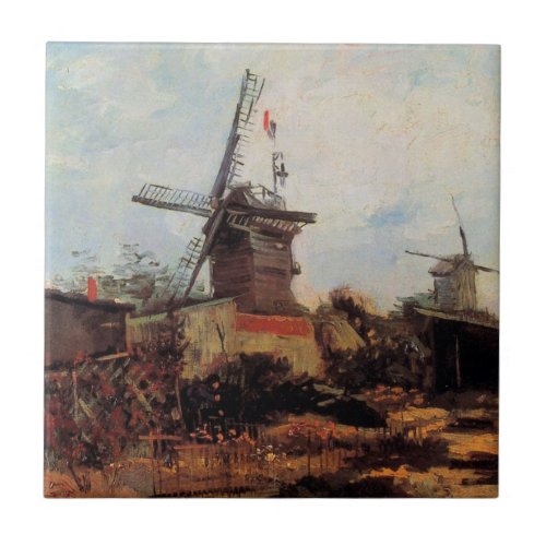Le Moulin de Blute Fin by Vincent van Gogh Ceramic Tile