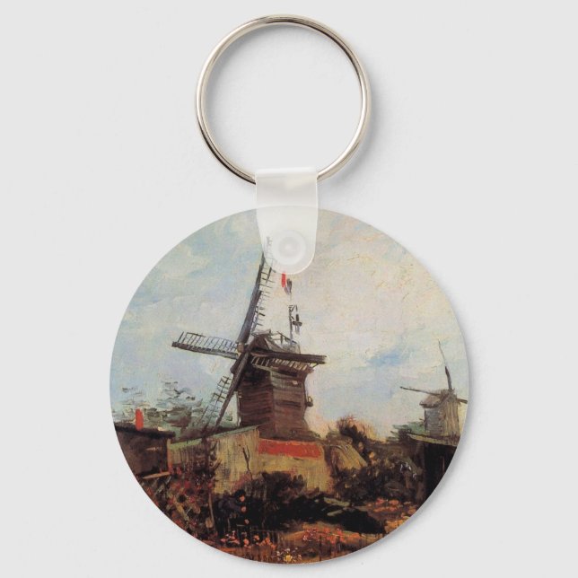 Le Moulin de Blute Fin by Vincent van Gogh Keychain (Front)