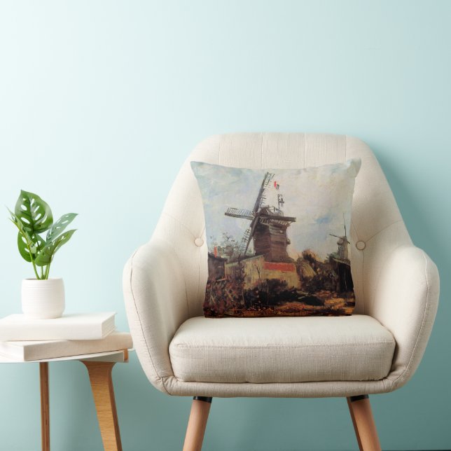 Le Moulin de Blute Fin by Vincent van Gogh Throw Pillow (Chair)