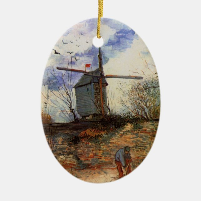 Le Moulin de la Galette by Vincent van Gogh Ceramic Ornament (Front)