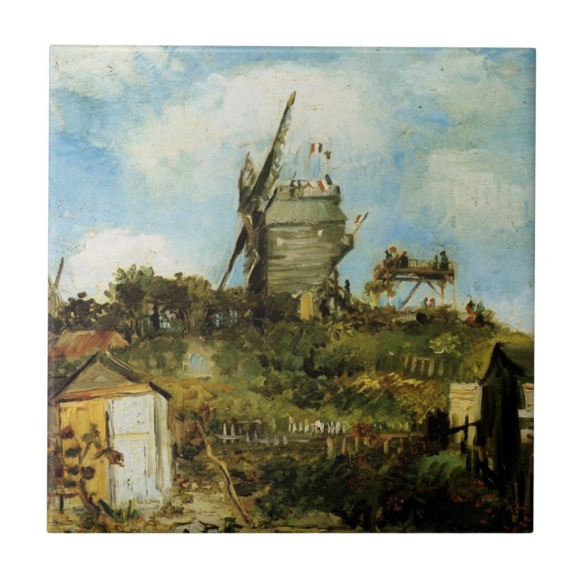 Le Moulin de la Galette by Vincent van Gogh Ceramic Tile (Front)