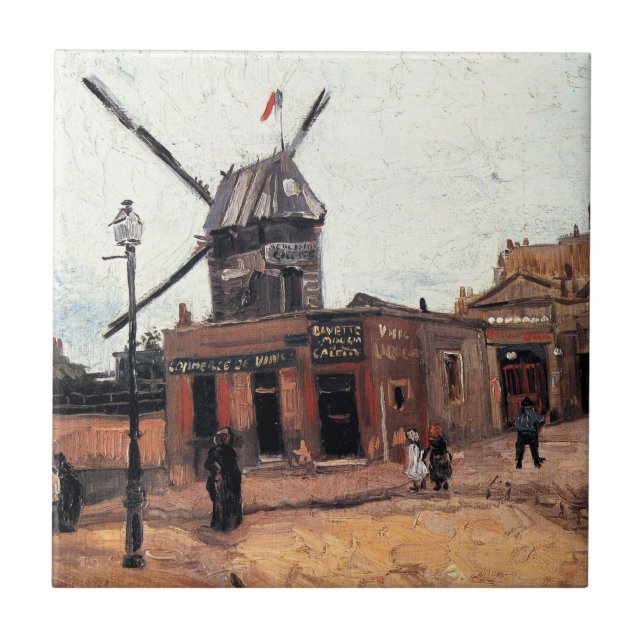 Le Moulin de la Galette by Vincent van Gogh Ceramic Tile (Front)