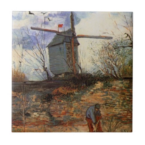 Le Moulin de la Galette by Vincent van Gogh Ceramic Tile