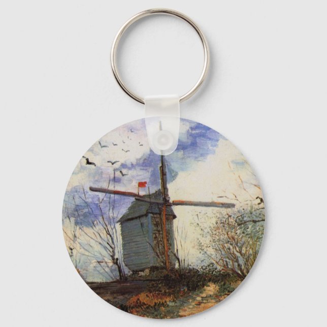 Le Moulin de la Galette by Vincent van Gogh Keychain (Front)