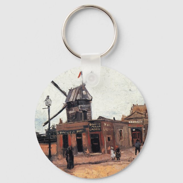 Le Moulin de la Galette by Vincent van Gogh Keychain (Front)